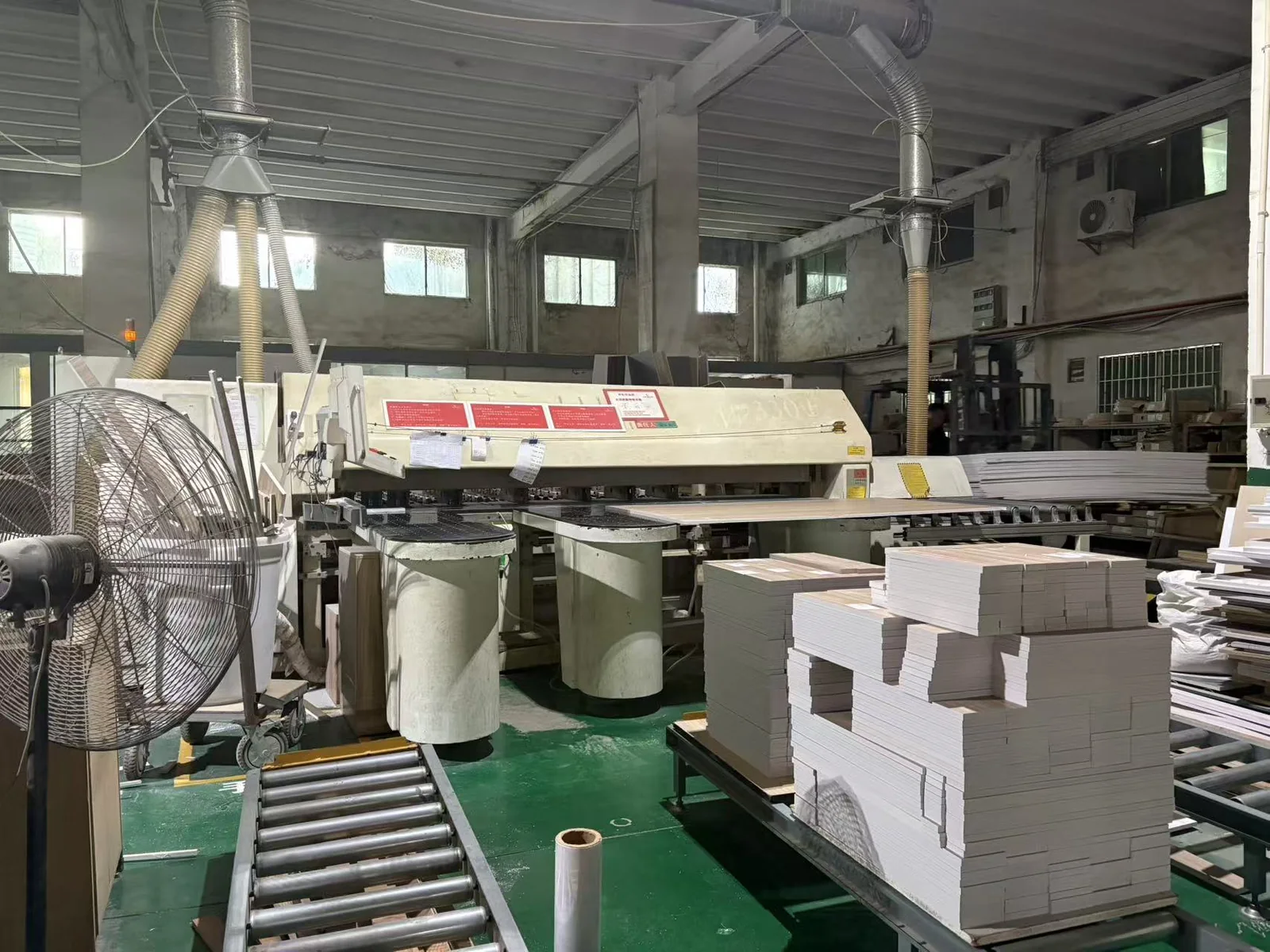 Material cutting equipment used in bathroom vanity production
