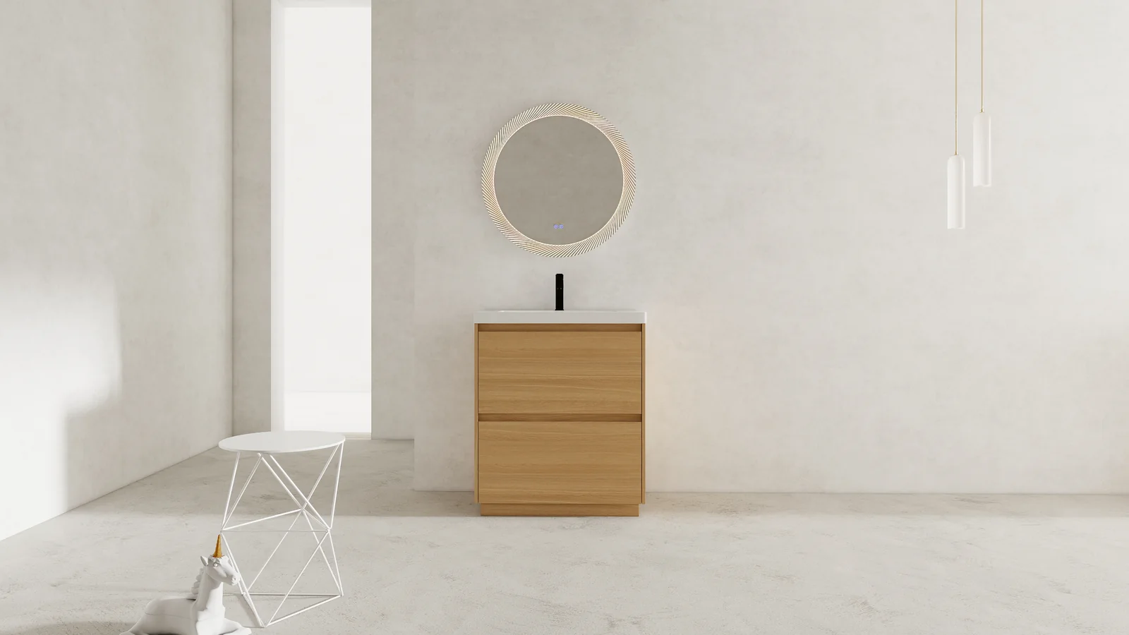GMH-004 Light Oak bathroom vanity product detail